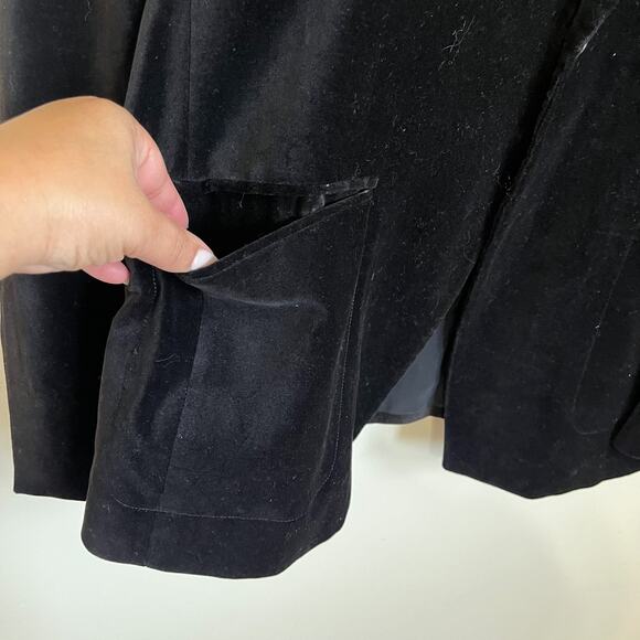 Ben Sherman Velvet Womens Blazer Size XL Black Preppy Old Money Whimsigoth - Picture 6 of 9